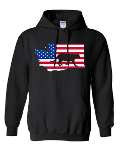 Pullover Hooded Sweatshirt Washington Black Mountain Lion Vibrant Design High Quality Tight Knit Ring Spun Low Maintenance Cotton Printed With The Newest Available Color Transfer Technology