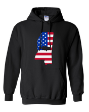 Load image into Gallery viewer, Pullover Hooded Sweatshirt Mississippi Black Large Mouth Bass Vibrant Design High Quality Tight Knit Ring Spun Low Maintenance Cotton Printed With The Newest Available Color Transfer Technology