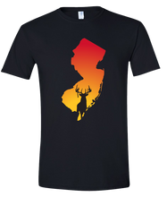 Load image into Gallery viewer, Short Sleeve T-Shirt New Jersey Black Whitetail Deer Vibrant Design High Quality Tight Knit Ring Spun Low Maintenance Cotton Printed With The Newest Available Color Transfer Technology