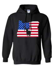 Load image into Gallery viewer, Pullover Hooded Sweatshirt Oregon Black Elk Vibrant Design High Quality Tight Knit Ring Spun Low Maintenance Cotton Printed With The Newest Available Color Transfer Technology