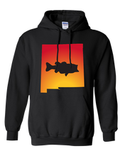 Load image into Gallery viewer, Pullover Hooded Sweatshirt New Mexico Black Large Mouth Bass Vibrant Design High Quality Tight Knit Ring Spun Low Maintenance Cotton Printed With The Newest Available Color Transfer Technology