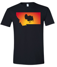 Load image into Gallery viewer, Short Sleeve T-Shirt Montana Black Turkey Vibrant Design High Quality Tight Knit Ring Spun Low Maintenance Cotton Printed With The Newest Available Color Transfer Technology