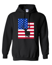Load image into Gallery viewer, Pullover Hooded Sweatshirt Utah Black Elk Vibrant Design High Quality Tight Knit Ring Spun Low Maintenance Cotton Printed With The Newest Available Color Transfer Technology