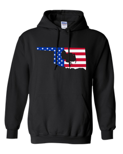 Pullover Hooded Sweatshirt Oklahoma Black Turkey Vibrant Design High Quality Tight Knit Ring Spun Low Maintenance Cotton Printed With The Newest Available Color Transfer Technology