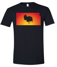 Load image into Gallery viewer, Short Sleeve T-Shirt Kansas Black Turkey Vibrant Design High Quality Tight Knit Ring Spun Low Maintenance Cotton Printed With The Newest Available Color Transfer Technology