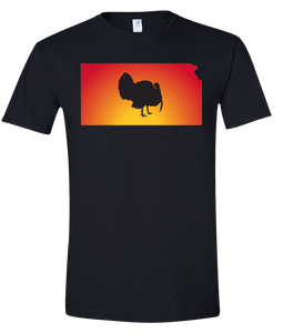 Short Sleeve T-Shirt Kansas Black Turkey Vibrant Design High Quality Tight Knit Ring Spun Low Maintenance Cotton Printed With The Newest Available Color Transfer Technology
