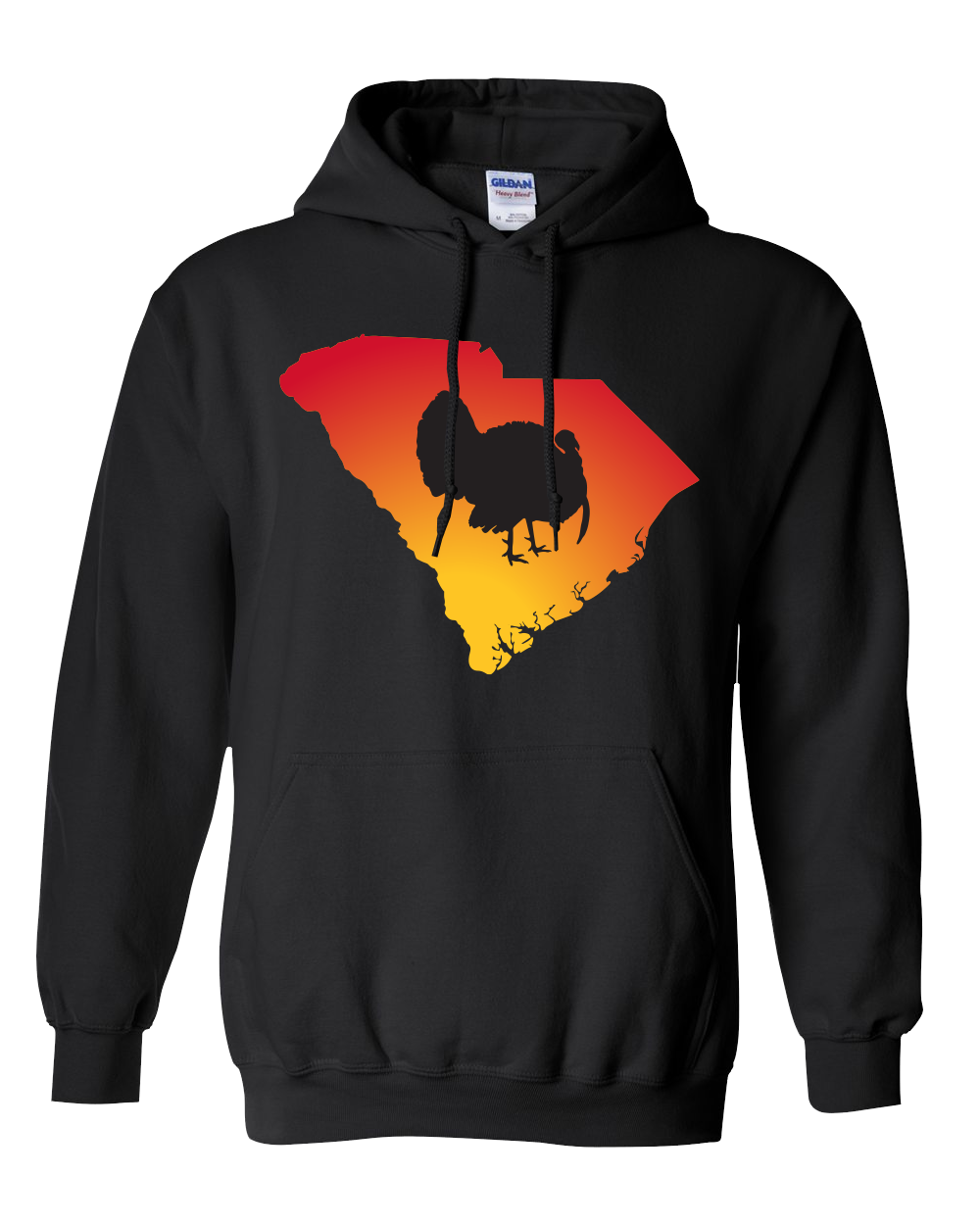 Pullover Hooded Sweatshirt South Carolina Black Turkey Vibrant Design High Quality Tight Knit Ring Spun Low Maintenance Cotton Printed With The Newest Available Color Transfer Technology