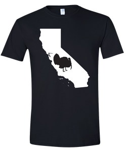 Short Sleeve T-Shirt California Black Turkey Vibrant Design High Quality Tight Knit Ring Spun Low Maintenance Cotton Printed With The Newest Available Color Transfer Technology