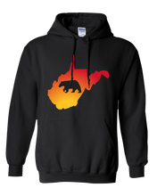 Load image into Gallery viewer, Pullover Hooded Sweatshirt West Virginia Black Black Bear Vibrant Design High Quality Tight Knit Ring Spun Low Maintenance Cotton Printed With The Newest Available Color Transfer Technology