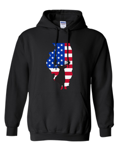 Pullover Hooded Sweatshirt Illinois Black Whitetail Deer Vibrant Design High Quality Tight Knit Ring Spun Low Maintenance Cotton Printed With The Newest Available Color Transfer Technology