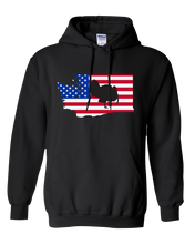 Load image into Gallery viewer, Pullover Hooded Sweatshirt Washington Black Turkey Vibrant Design High Quality Tight Knit Ring Spun Low Maintenance Cotton Printed With The Newest Available Color Transfer Technology