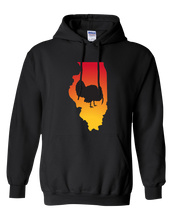 Load image into Gallery viewer, Pullover Hooded Sweatshirt Illinois Black Turkey Vibrant Design High Quality Tight Knit Ring Spun Low Maintenance Cotton Printed With The Newest Available Color Transfer Technology