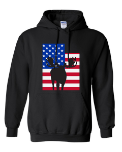 Pullover Hooded Sweatshirt Utah Black Moose Vibrant Design High Quality Tight Knit Ring Spun Low Maintenance Cotton Printed With The Newest Available Color Transfer Technology