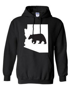 Pullover Hooded Sweatshirt Arizona Black Black Bear Vibrant Design High Quality Tight Knit Ring Spun Low Maintenance Cotton Printed With The Newest Available Color Transfer Technology