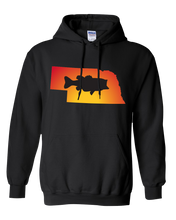 Load image into Gallery viewer, Pullover Hooded Sweatshirt Nebraska Black Large Mouth Bass Vibrant Design High Quality Tight Knit Ring Spun Low Maintenance Cotton Printed With The Newest Available Color Transfer Technology