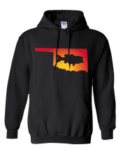 Load image into Gallery viewer, Pullover Hooded Sweatshirt Oklahoma Black Large Mouth Bass Vibrant Design High Quality Tight Knit Ring Spun Low Maintenance Cotton Printed With The Newest Available Color Transfer Technology