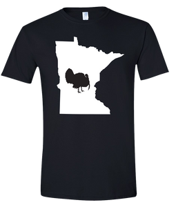 Short Sleeve T-Shirt Minnesota Black Turkey Vibrant Design High Quality Tight Knit Ring Spun Low Maintenance Cotton Printed With The Newest Available Color Transfer Technology