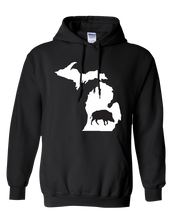 Load image into Gallery viewer, Pullover Hooded Sweatshirt Michigan Black Wild Hog Vibrant Design High Quality Tight Knit Ring Spun Low Maintenance Cotton Printed With The Newest Available Color Transfer Technology