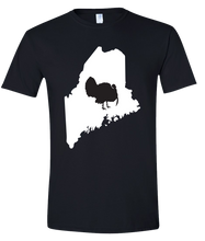 Load image into Gallery viewer, Short Sleeve T-Shirt Maine Black Turkey Vibrant Design High Quality Tight Knit Ring Spun Low Maintenance Cotton Printed With The Newest Available Color Transfer Technology