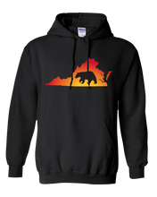Load image into Gallery viewer, Pullover Hooded Sweatshirt Virginia Black Black Bear Vibrant Design High Quality Tight Knit Ring Spun Low Maintenance Cotton Printed With The Newest Available Color Transfer Technology