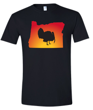 Load image into Gallery viewer, Short Sleeve T-Shirt Oregon Black Turkey Vibrant Design High Quality Tight Knit Ring Spun Low Maintenance Cotton Printed With The Newest Available Color Transfer Technology