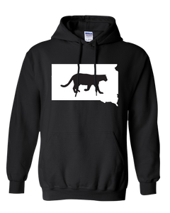 Pullover Hooded Sweatshirt South Dakota Black Mountain Lion Vibrant Design High Quality Tight Knit Ring Spun Low Maintenance Cotton Printed With The Newest Available Color Transfer Technology