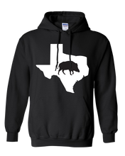 Load image into Gallery viewer, Pullover Hooded Sweatshirt Texas Black Wild Hog Vibrant Design High Quality Tight Knit Ring Spun Low Maintenance Cotton Printed With The Newest Available Color Transfer Technology