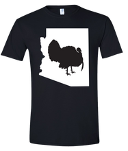 Load image into Gallery viewer, Short Sleeve T-Shirt Arizona Black Turkey Vibrant Design High Quality Tight Knit Ring Spun Low Maintenance Cotton Printed With The Newest Available Color Transfer Technology