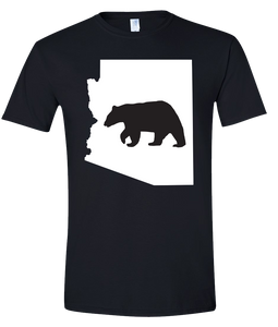 Short Sleeve T-Shirt Arizona Black Black Bear Vibrant Design High Quality Tight Knit Ring Spun Low Maintenance Cotton Printed With The Newest Available Color Transfer Technology