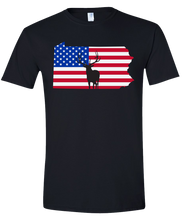Load image into Gallery viewer, Short Sleeve T-Shirt Pennsylvania Black Elk Vibrant Design High Quality Tight Knit Ring Spun Low Maintenance Cotton Printed With The Newest Available Color Transfer Technology