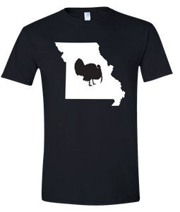 Short Sleeve T-Shirt Missouri Black Turkey Vibrant Design High Quality Tight Knit Ring Spun Low Maintenance Cotton Printed With The Newest Available Color Transfer Technology