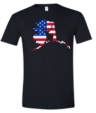 Load image into Gallery viewer, Short Sleeve T-Shirt Alaska Black Elk Vibrant Design High Quality Tight Knit Ring Spun Low Maintenance Cotton Printed With The Newest Available Color Transfer Technology