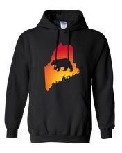 Load image into Gallery viewer, Pullover Hooded Sweatshirt Maine Black Black Bear Vibrant Design High Quality Tight Knit Ring Spun Low Maintenance Cotton Printed With The Newest Available Color Transfer Technology