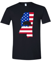 Load image into Gallery viewer, Short Sleeve T-Shirt Mississippi Black Wild Hog Vibrant Design High Quality Tight Knit Ring Spun Low Maintenance Cotton Printed With The Newest Available Color Transfer Technology