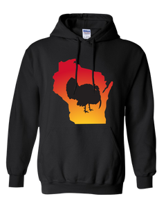 Pullover Hooded Sweatshirt Wisconsin Black Turkey Vibrant Design High Quality Tight Knit Ring Spun Low Maintenance Cotton Printed With The Newest Available Color Transfer Technology