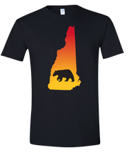 Load image into Gallery viewer, Short Sleeve T-Shirt New Hampshire Black Black Bear Vibrant Design High Quality Tight Knit Ring Spun Low Maintenance Cotton Printed With The Newest Available Color Transfer Technology