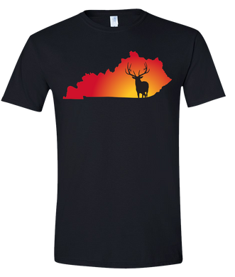 Short Sleeve T-Shirt Kentucky Black Elk Vibrant Design High Quality Tight Knit Ring Spun Low Maintenance Cotton Printed With The Newest Available Color Transfer Technology