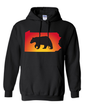 Load image into Gallery viewer, Pullover Hooded Sweatshirt Pennsylvania Black Black Bear Vibrant Design High Quality Tight Knit Ring Spun Low Maintenance Cotton Printed With The Newest Available Color Transfer Technology