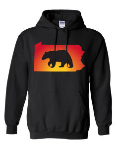 Pullover Hooded Sweatshirt Pennsylvania Black Black Bear Vibrant Design High Quality Tight Knit Ring Spun Low Maintenance Cotton Printed With The Newest Available Color Transfer Technology