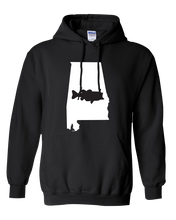 Load image into Gallery viewer, Pullover Hooded Sweatshirt Alabama Black Large Mouth Bass Vibrant Design High Quality Tight Knit Ring Spun Low Maintenance Cotton Printed With The Newest Available Color Transfer Technology