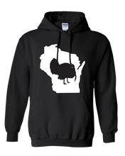 Load image into Gallery viewer, Pullover Hooded Sweatshirt Wisconsin Black Turkey Vibrant Design High Quality Tight Knit Ring Spun Low Maintenance Cotton Printed With The Newest Available Color Transfer Technology