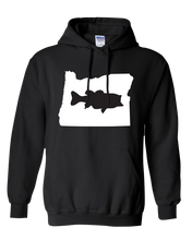 Load image into Gallery viewer, Pullover Hooded Sweatshirt Oregon Black Large Mouth Bass Vibrant Design High Quality Tight Knit Ring Spun Low Maintenance Cotton Printed With The Newest Available Color Transfer Technology