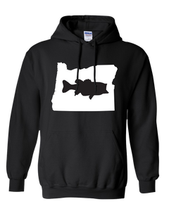 Pullover Hooded Sweatshirt Oregon Black Large Mouth Bass Vibrant Design High Quality Tight Knit Ring Spun Low Maintenance Cotton Printed With The Newest Available Color Transfer Technology