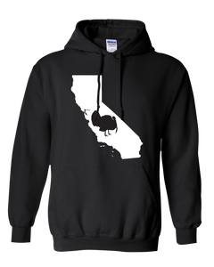Pullover Hooded Sweatshirt California Black Turkey Vibrant Design High Quality Tight Knit Ring Spun Low Maintenance Cotton Printed With The Newest Available Color Transfer Technology