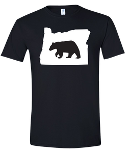 Short Sleeve T-Shirt Oregon Black Black Bear Vibrant Design High Quality Tight Knit Ring Spun Low Maintenance Cotton Printed With The Newest Available Color Transfer Technology