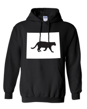 Load image into Gallery viewer, Pullover Hooded Sweatshirt Wyoming Black Mountain Lion Vibrant Design High Quality Tight Knit Ring Spun Low Maintenance Cotton Printed With The Newest Available Color Transfer Technology