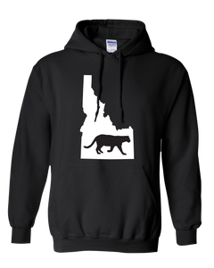 Pullover Hooded Sweatshirt Idaho Black Mountain Lion Vibrant Design High Quality Tight Knit Ring Spun Low Maintenance Cotton Printed With The Newest Available Color Transfer Technology