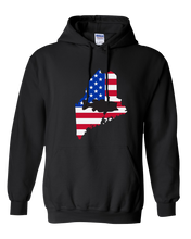 Load image into Gallery viewer, Pullover Hooded Sweatshirt Maine Black Large Mouth Bass Vibrant Design High Quality Tight Knit Ring Spun Low Maintenance Cotton Printed With The Newest Available Color Transfer Technology