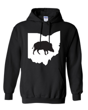 Load image into Gallery viewer, Pullover Hooded Sweatshirt Ohio Black Wild Hog Vibrant Design High Quality Tight Knit Ring Spun Low Maintenance Cotton Printed With The Newest Available Color Transfer Technology