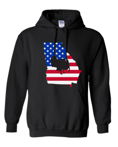 Pullover Hooded Sweatshirt Georgia Black Turkey Vibrant Design High Quality Tight Knit Ring Spun Low Maintenance Cotton Printed With The Newest Available Color Transfer Technology